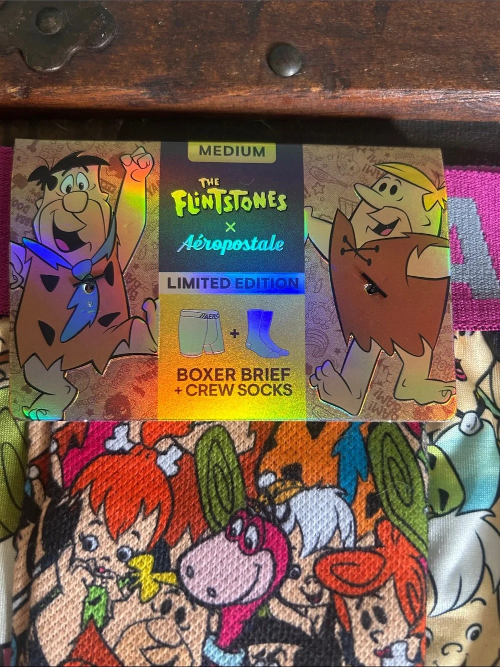 Aeropostale The Flintstones Multicolor Boxer Briefs with Pink Waistband